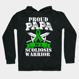 Proud Papa Of A Scoliosis Warrior Awareness Ribbon Father Hoodie